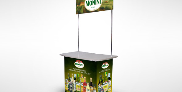 Изготовление рекламной стойки Monini