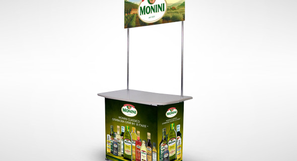 Изготовление рекламной стойки Monini